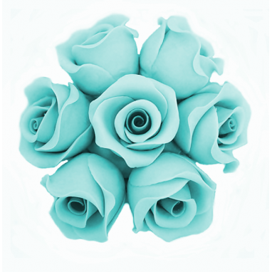 Róże cukrowe niebieskie mercedes do dekoracji tortu 10 szt.